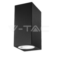 GU10 SLEEK WALL FITTING ALUMINUM SQUARE BLACK 2WAY IP44