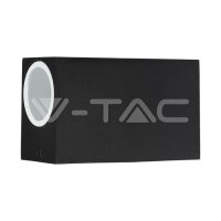 GU10 SLEEK WALL FITTING ALUMINUM SQUARE BLACK 2WAY IP44