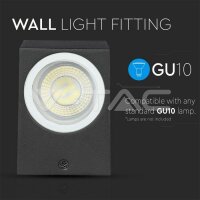 GU10 SLEEK WALL FITTING ALUMINUM SQUARE BLACK 2WAY IP44