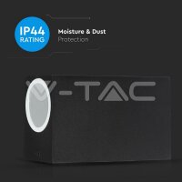 GU10 SLEEK WALL FITTING ALUMINUM SQUARE BLACK 2WAY IP44