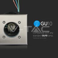 GU10 UNDERGROUND FITTING,SS BODY SQUARE BLACK IP44