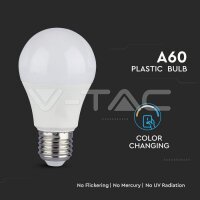 9W E27 A60 PLASTIC COLOR CHANGING BULB-3 STEP 3 IN 1