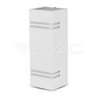GU10-WALL FITTING-SQ-SS BODY WITH BORDER-WHITE...