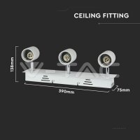 3xGU10 SURFACE MOUNT FITTING WHITE SOCKET FOR GU10 NOT INCLUDED