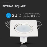 GU10 FITTING SQUARE MOVABLE WHITE SOCKET FOR GU10 NOT INCLUDED
