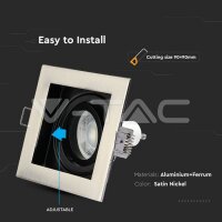 GU10 FITTING SQUARE SATIN NICKLE SOCKET FOR GU10 NOT INCLUDED