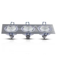 3xGU10 FITTING SQUARE ALUMINUM BRUSH SOCKET FOR GU10 NOT INCLUDED