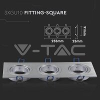 3xGU10 FITTING SQUARE ALUMINUM BRUSH SOCKET FOR GU10 NOT INCLUDED