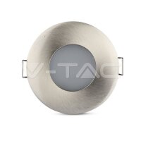 GU10 FITTING ROUND IP54 SATIN NICKEL SOCKET FOR GU10...