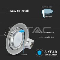 GU10 FITTING  ROUND SILVER GREY 1 SOCKET FOR GU10 NOT INCLUDED