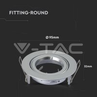 GU10 FITTING  ROUND SILVER GREY 1 SOCKET FOR GU10 NOT INCLUDED