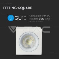 1XGU10 FITTING WITH ALUMINUM RING SQUARE - WHITE
