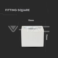 1XGU10 FITTING WITH ALUMINUM RING SQUARE - WHITE