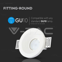 G10-GYPSUM FITTING ROUND-WHITE  ?100?40 mm